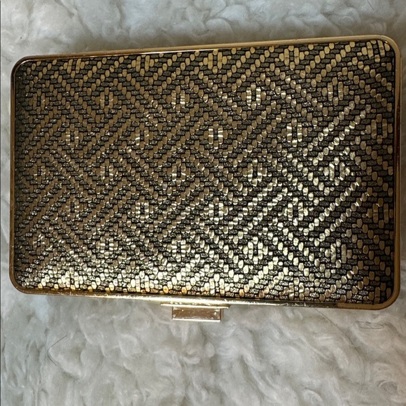 Michael Kors Metallic Patterned Gold and black Clutch